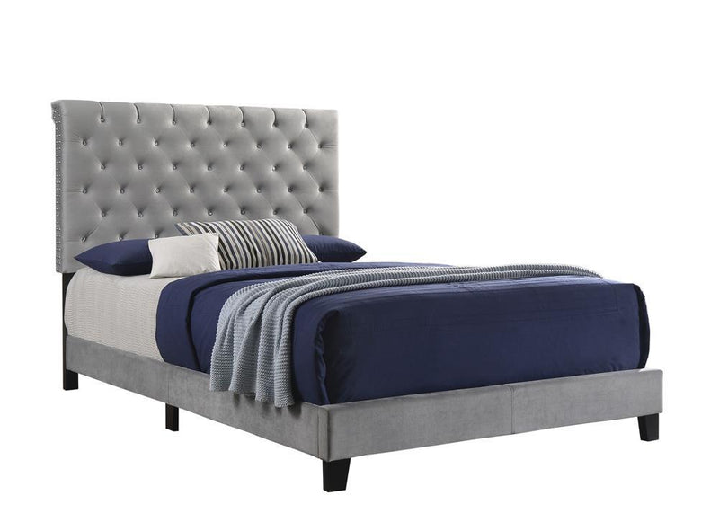 Warner Queen Upholstered Bed Grey - Furniture Center (NY)