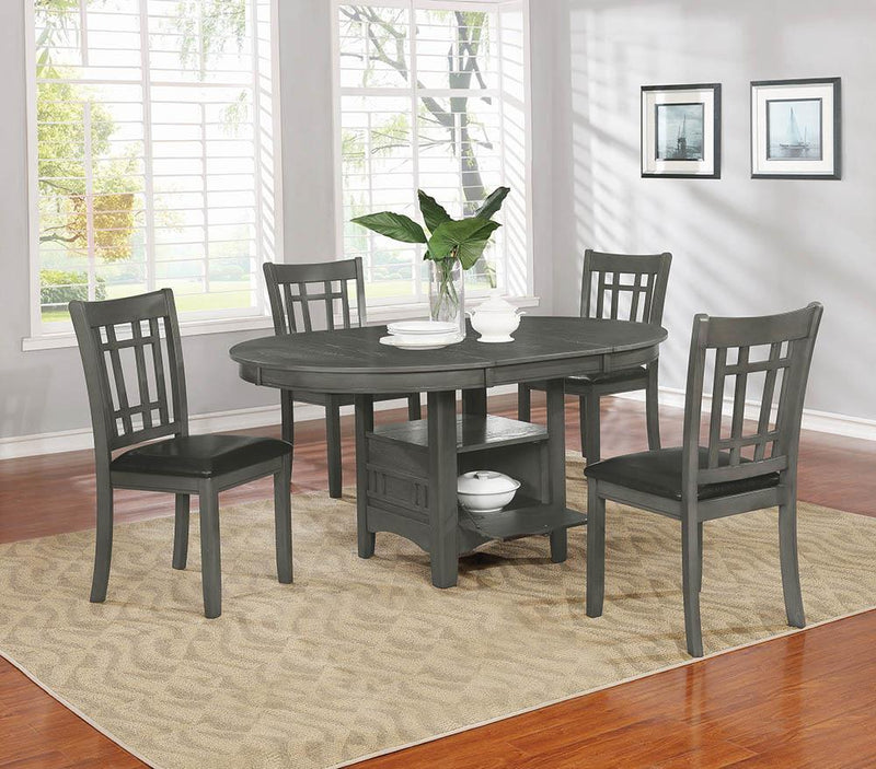 Lavon Dining Table with Storage Medium Grey - Furniture Center (NY)