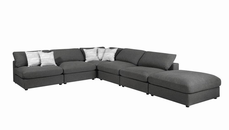 Serene Upholstered Rectangular Ottoman Charcoal - Furniture Center (NY)