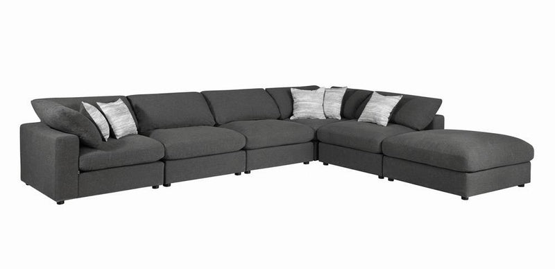 Serene Upholstered Rectangular Ottoman Charcoal - Furniture Center (NY)