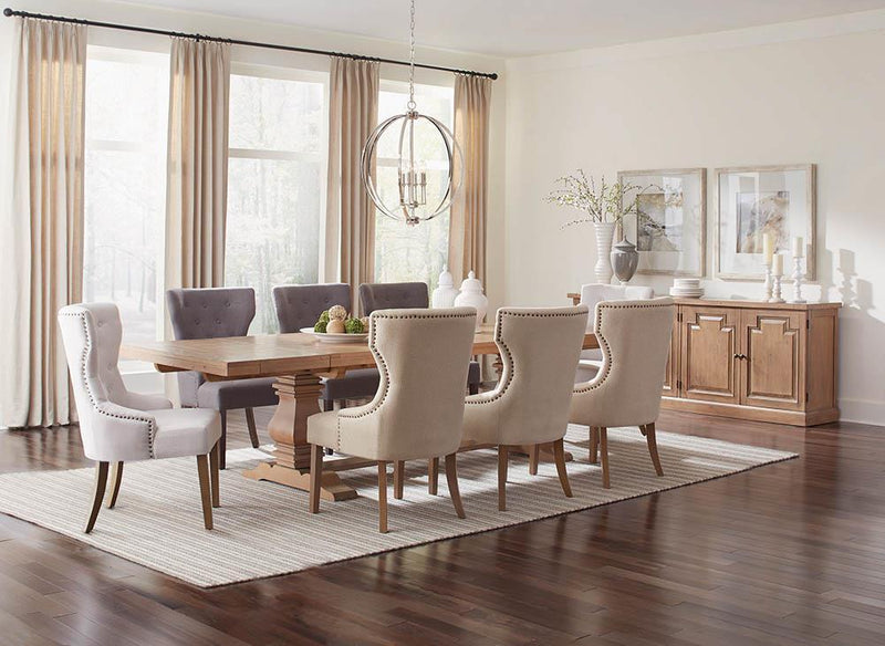 Florence Double Pedestal Dining Table Rustic Smoke - Furniture Center (NY)