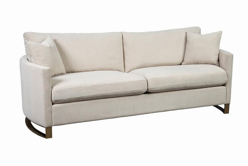 Corliss Upholstered Arched Arms Sofa Beige - Furniture Center (NY)