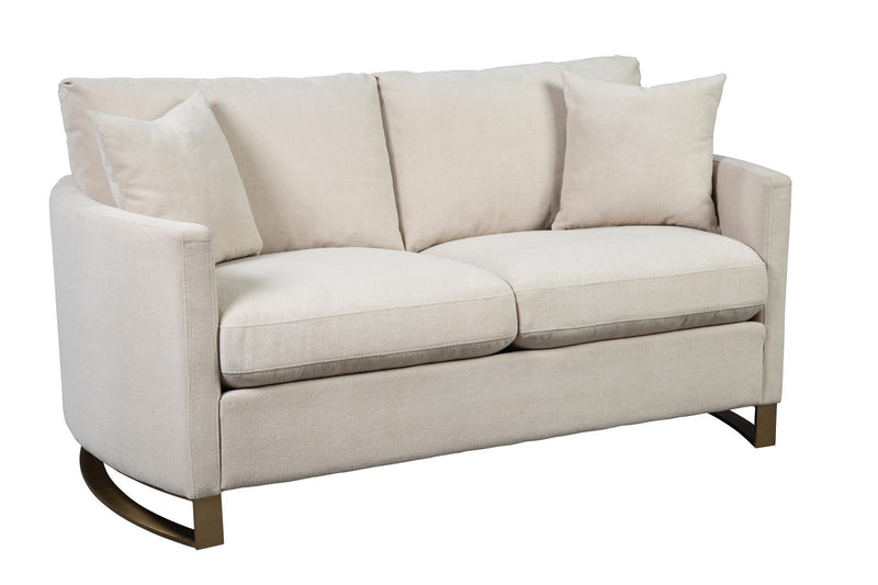 Corliss Upholstered Arched Arms Loveseat Beige - Furniture Center (NY)