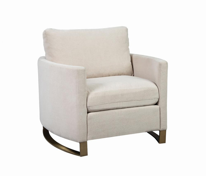 Corliss Upholstered Arched Arms Chair Beige - Furniture Center (NY)