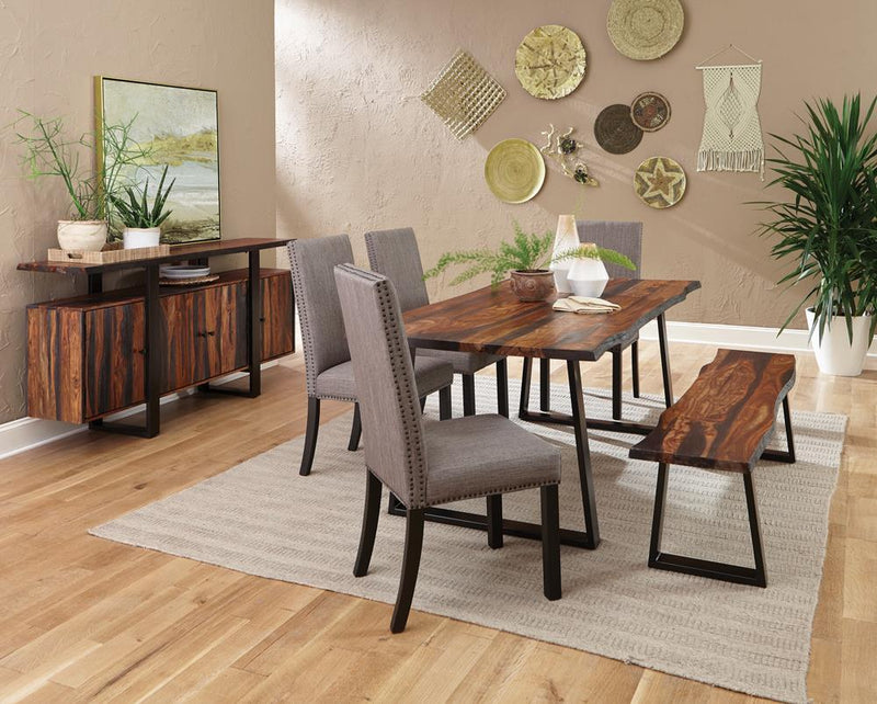Hubbard Upholstered Side Chairs Charcoal (Set of 2) - Furniture Center (NY)