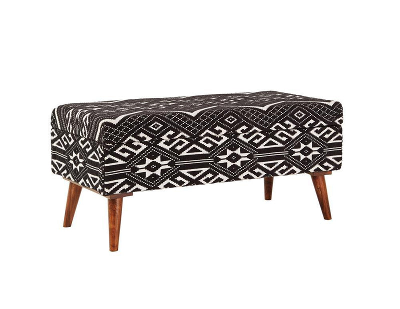 Cababi Upholstered Storage Bench Black and White - Furniture Center (NY)