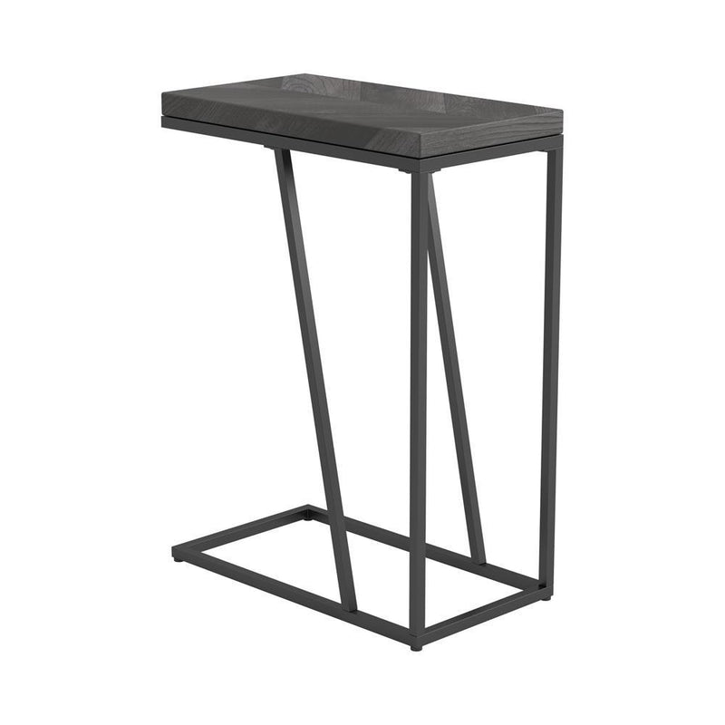 Sergio Chevron Rectangular Accent Table Rustic Grey - Furniture Center (NY)