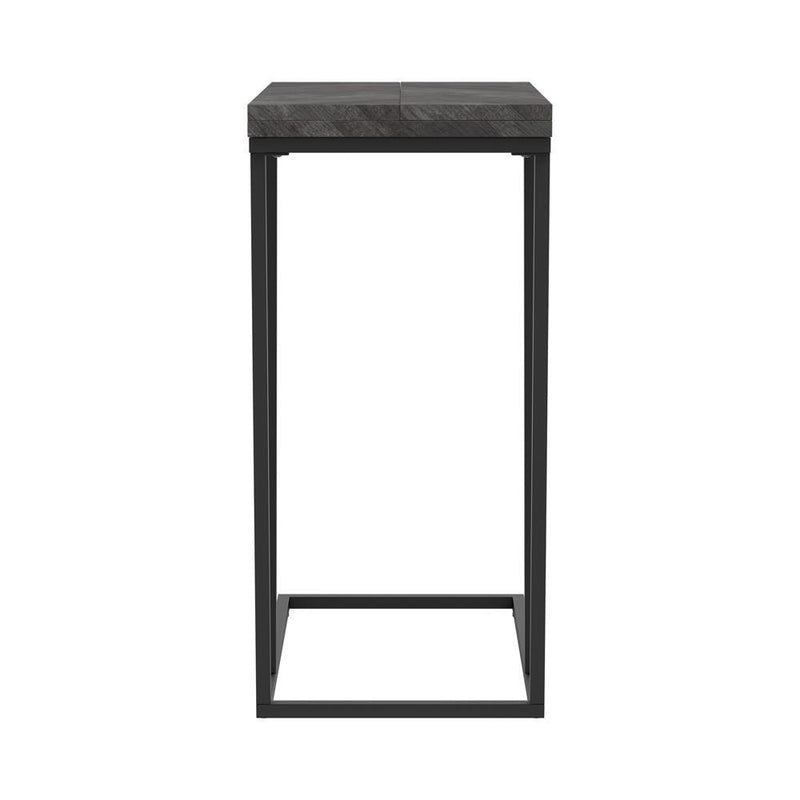 Carly Expandable Chevron Rectangular Accent Table Grey - Furniture Center (NY)