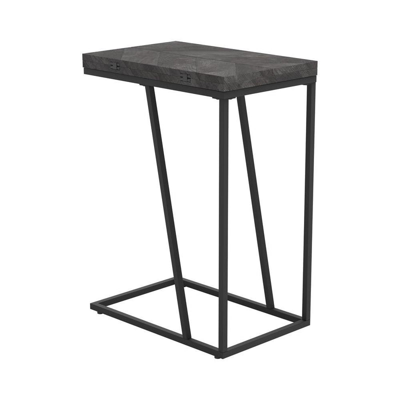 Carly Expandable Chevron Rectangular Accent Table Grey - Furniture Center (NY)