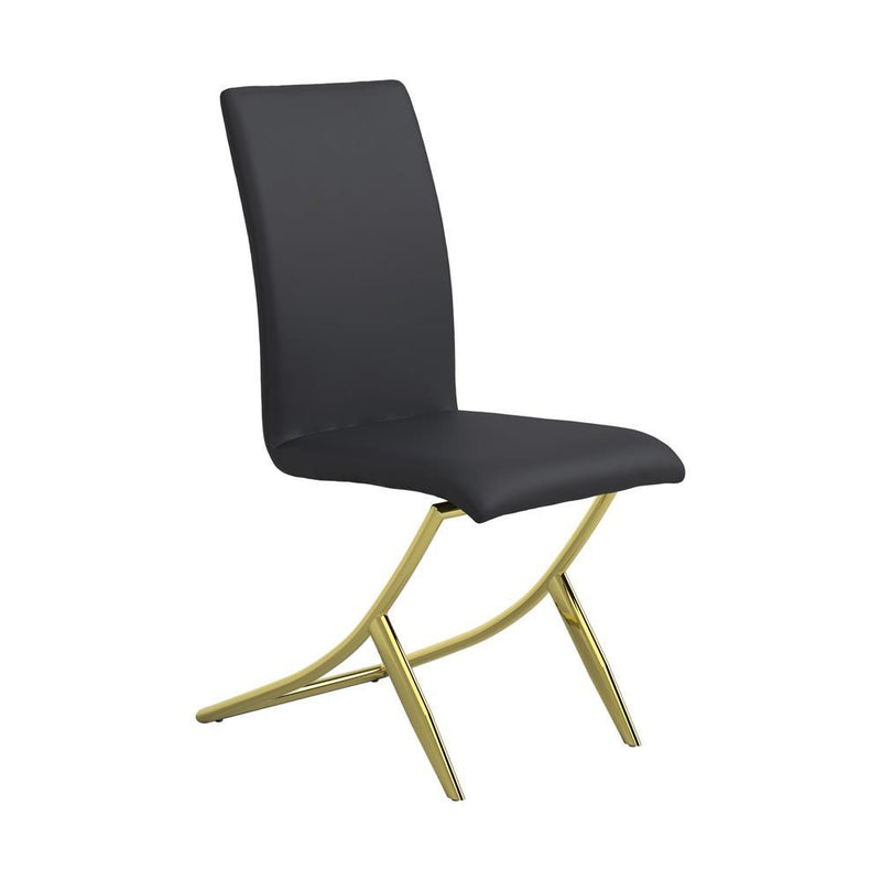Carmelia Upholstered Side Chairs Black (Set of 4) - Furniture Center (NY)