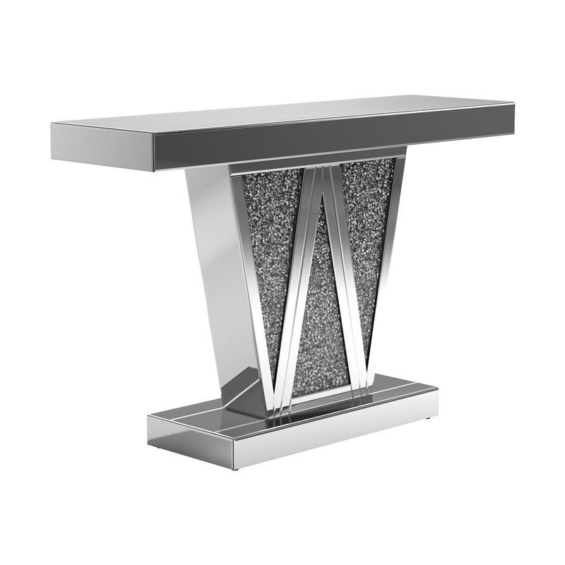 Crocus Rectangular Console Table Silver - Furniture Center (NY)