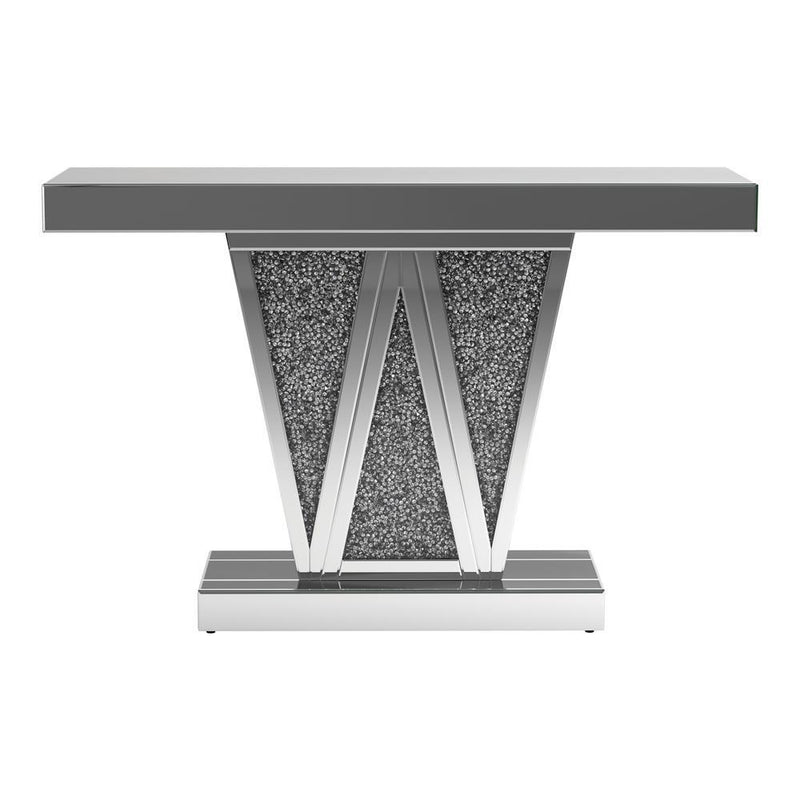Crocus Rectangular Console Table Silver - Furniture Center (NY)