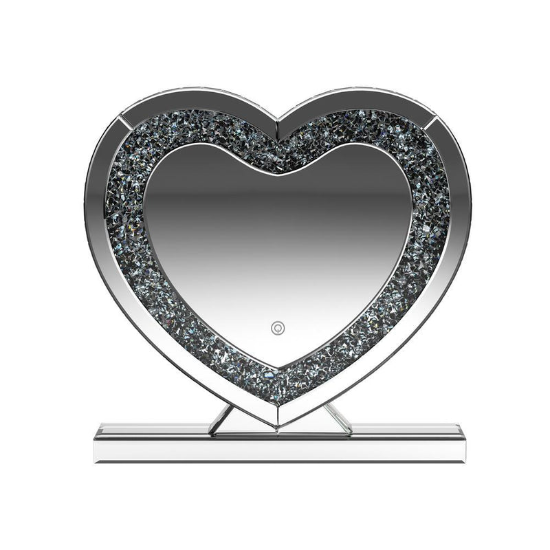 Euston Heart Shape Table Mirror Silver - Furniture Center (NY)