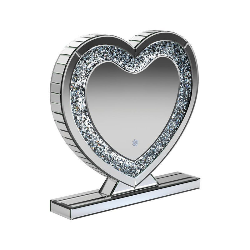 Euston Heart Shape Table Mirror Silver - Furniture Center (NY)