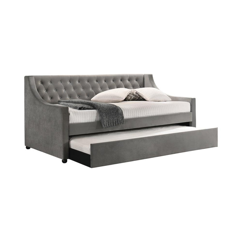 Chatsboro Twin Upholstered Daybed with Trundle Grey - Furniture Center (NY)