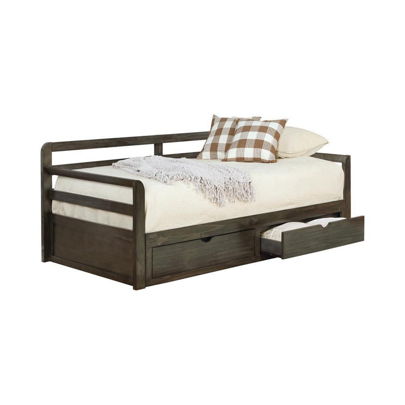 Sorrento 2-drawer Twin XL Daybed with Extension Trundle Grey - Furniture Center (NY)