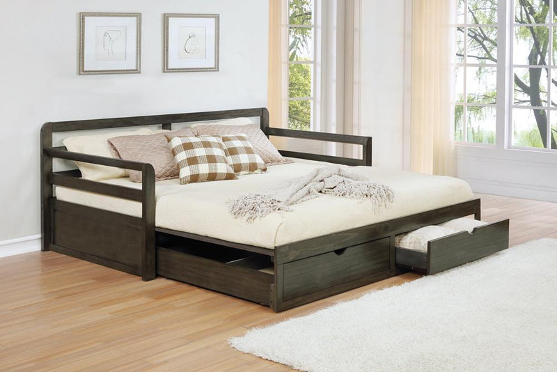 Sorrento 2-drawer Twin XL Daybed with Extension Trundle Grey - Furniture Center (NY)
