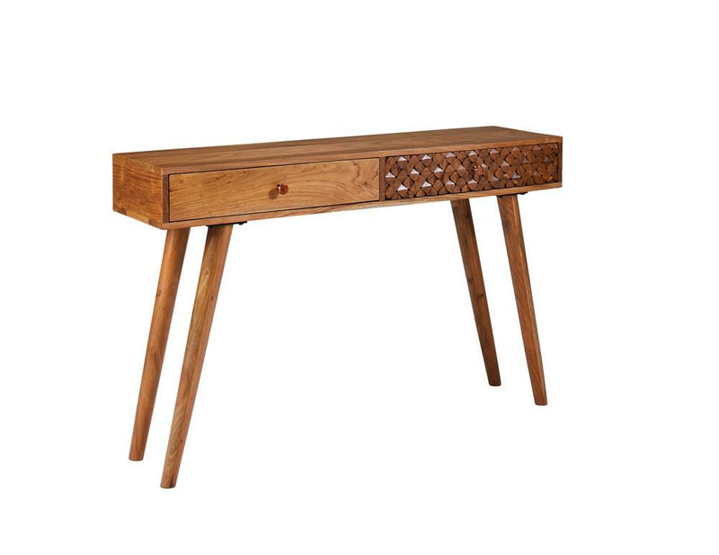 Lotus 2-drawer Console Table Natural Brown - Furniture Center (NY)