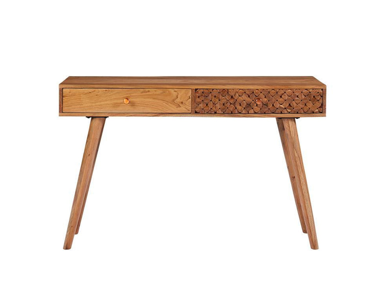 Lotus 2-drawer Console Table Natural Brown - Furniture Center (NY)