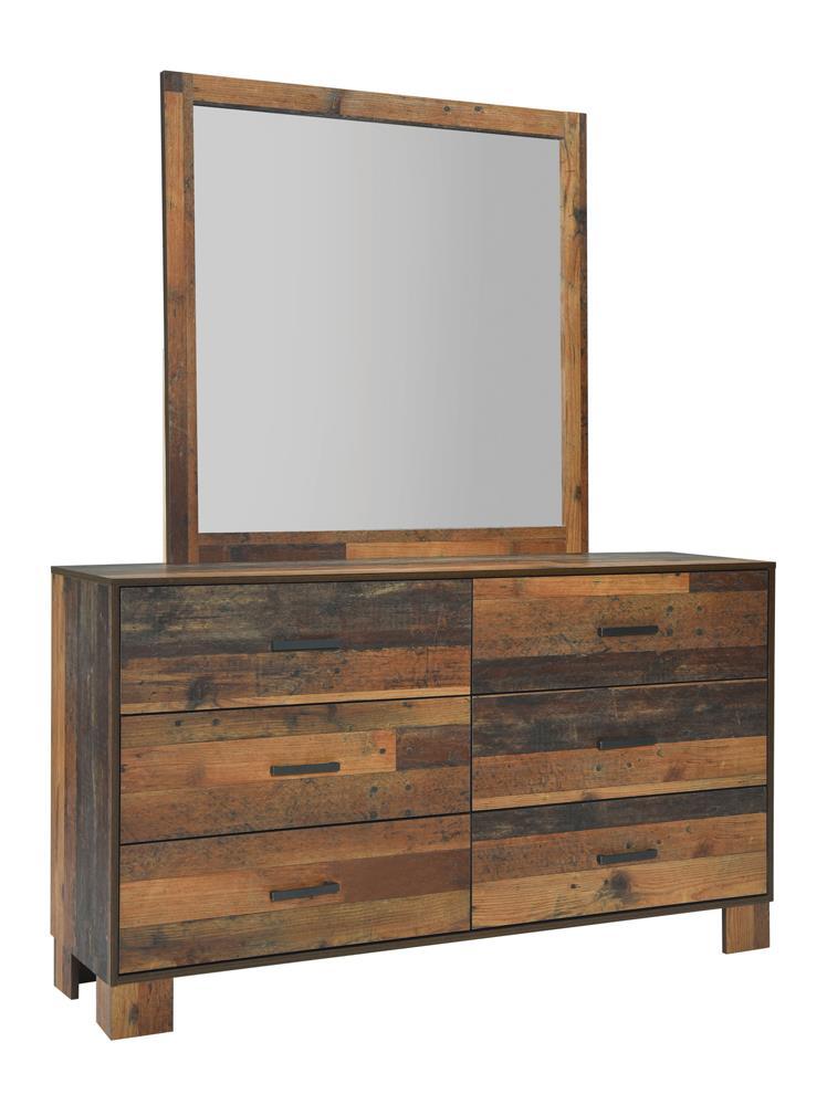 Sidney Square Dresser Mirror Rustic Pine - Furniture Center (NY)