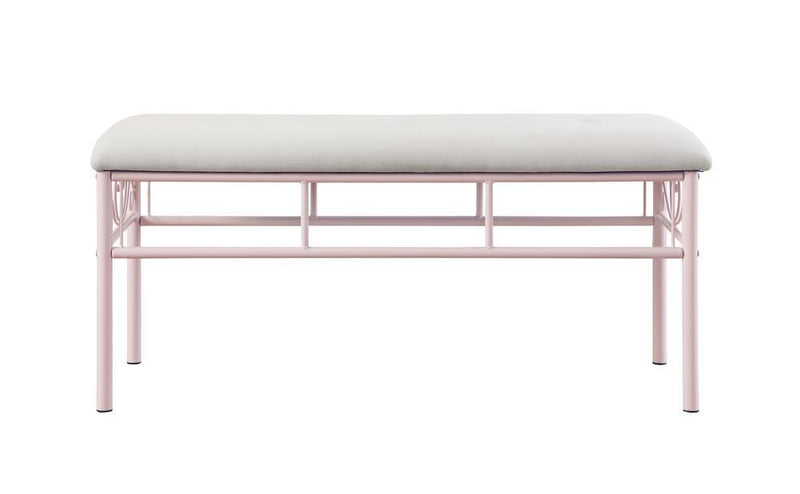 Massi Tufted Upholstered Bench Powder Pink - Furniture Center (NY)