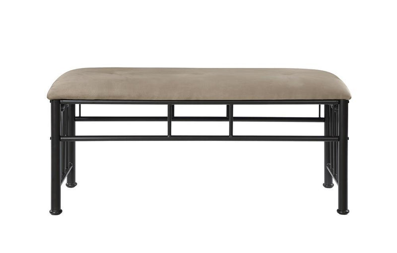 Livingston Upholstered Bench Brown and Dark Bronze - Furniture Center (NY)