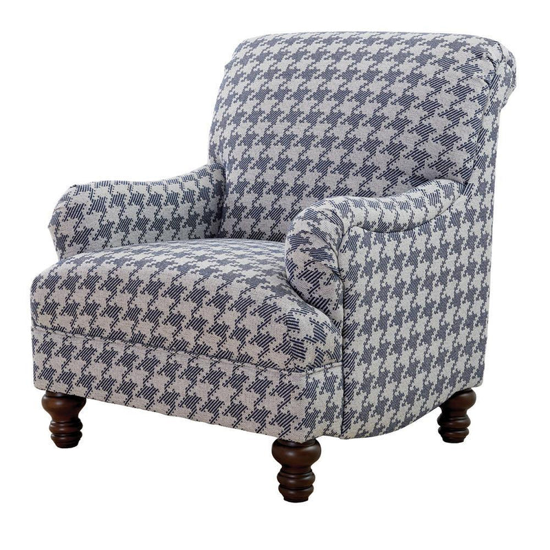Glenn Recessed Arms Accent Chair Blue - Furniture Center (NY)