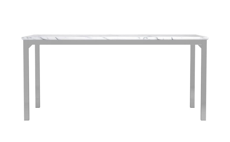Athena Rectangle Dining Table with Marble Top Chrome - Furniture Center (NY)