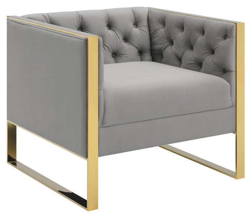 Eastbrook Tufted Back Chair Grey - Furniture Center (NY)