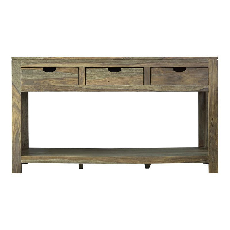 Esther 3-drawer Storage Console Table Natural Sheesham - Furniture Center (NY)