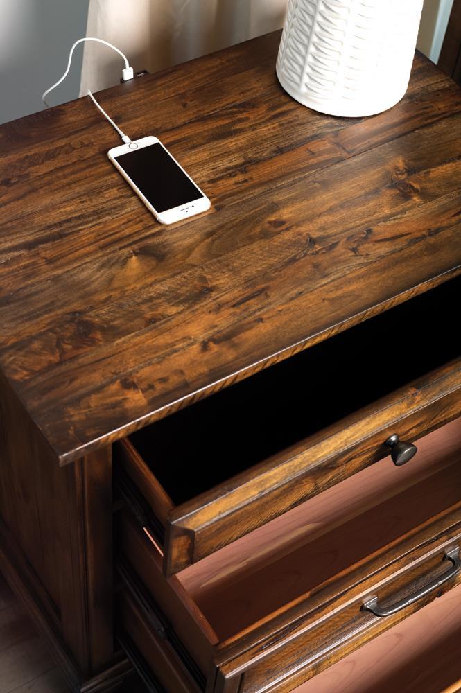Avenue 3-drawer Nightstand Weathered Burnished Brown - Furniture Center (NY)