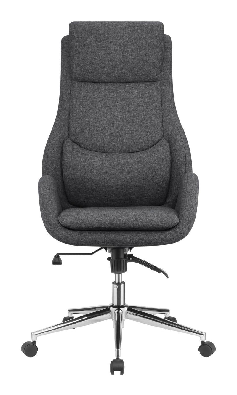 Cruz Upholstered Office Chair with Padded Seat Grey and Chrome - Furniture Center (NY)