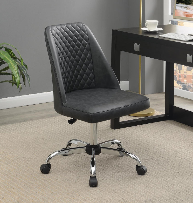 Althea Upholstered Tufted Back Office Chair Grey and Chrome - Furniture Center (NY)
