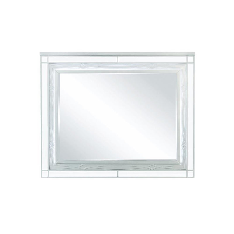 Gunnison Dresser Mirror with LED Lighting Silver Metallic - Furniture Center (NY)