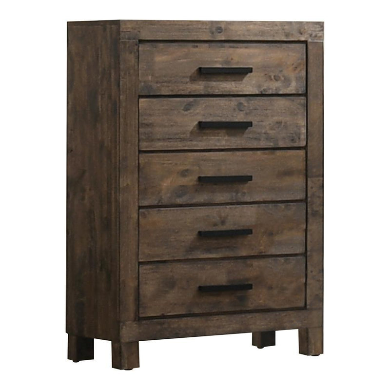 Woodmont 5-drawer Chest Rustic Golden Brown - Furniture Center (NY)