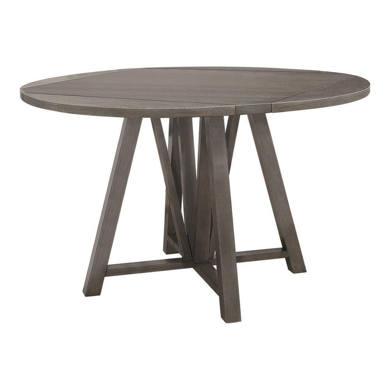 Athens Round Counter Height Table with Drop Leaf Barn Grey - Furniture Center (NY)