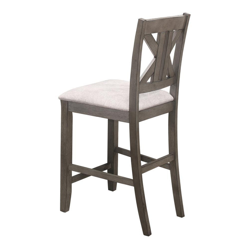 Athens Upholstered Seat Counter Height Stools Light Tan (Set of 2) - Furniture Center (NY)