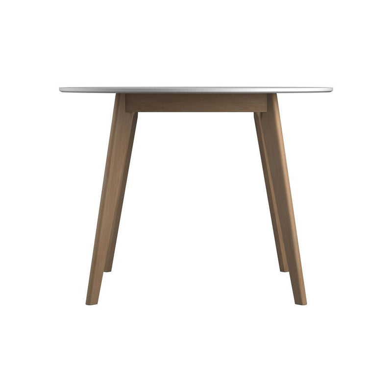 Breckenridge Round Dining Table Matte White and Natural Oak - Furniture Center (NY)