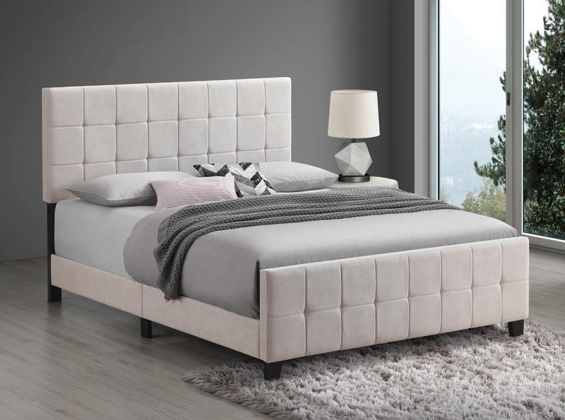 Fairfield Queen Upholstered Panel Bed Beige - Furniture Center (NY)