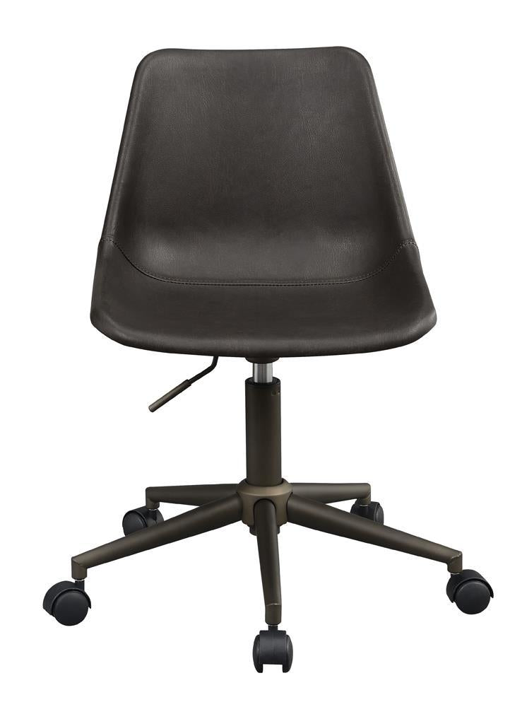 Carnell Adjustable Height Office Chair with Casters Brown and Rustic Taupe - Furniture Center (NY)