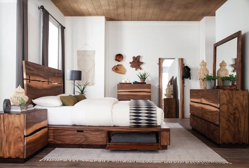 Winslow Storage Eastern King Bed Smokey Walnut and Coffee Bean - Furniture Center (NY)
