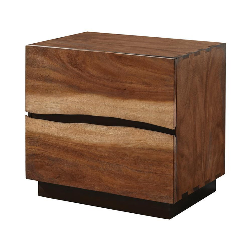 Winslow 2-drawer Nightstand Smokey Walnut and Coffee Bean - Furniture Center (NY)