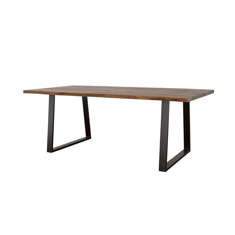 Ditman Live Edge Dining Table Grey Sheesham and Black - Furniture Center (NY)