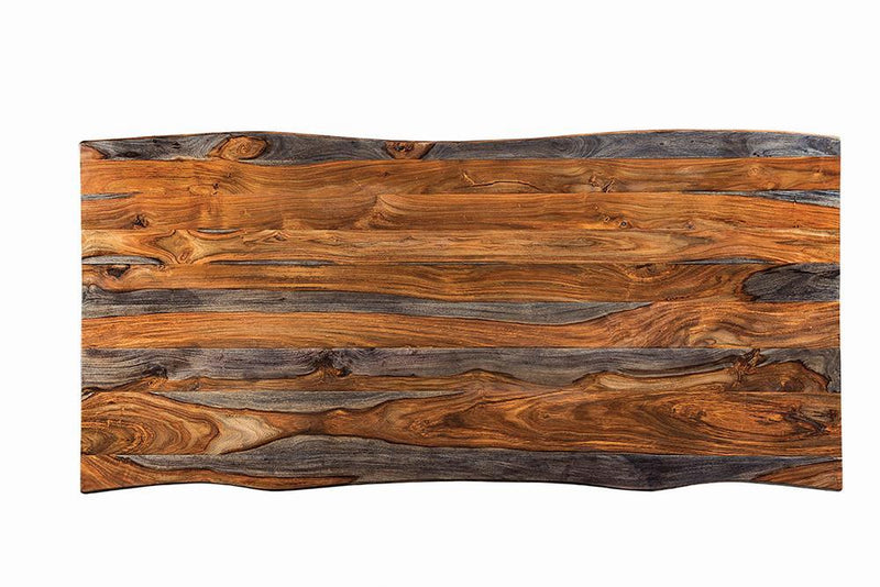 Ditman Live Edge Dining Table Grey Sheesham and Black - Furniture Center (NY)