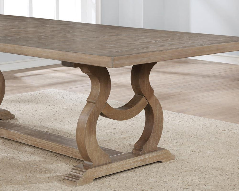 Brockway Trestle Dining Table Barley Brown - Furniture Center (NY)