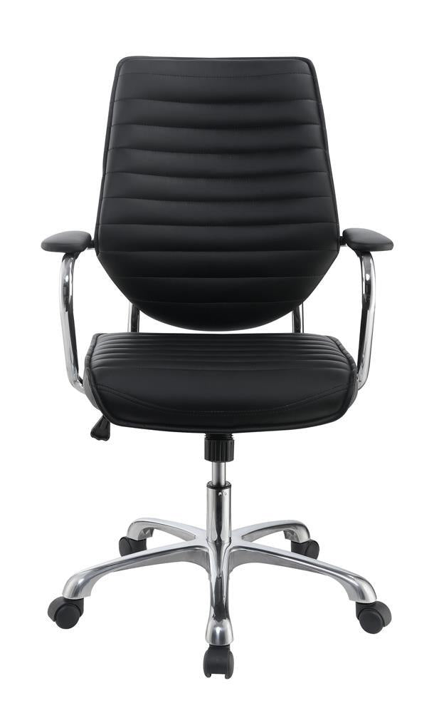 Chase High Back Office Chair Black and Chrome - Furniture Center (NY)