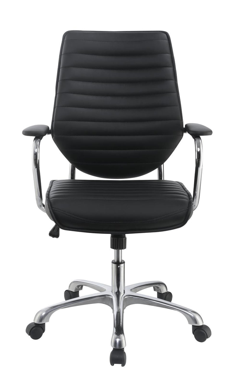 Chase High Back Office Chair Black and Chrome - Furniture Center (NY)