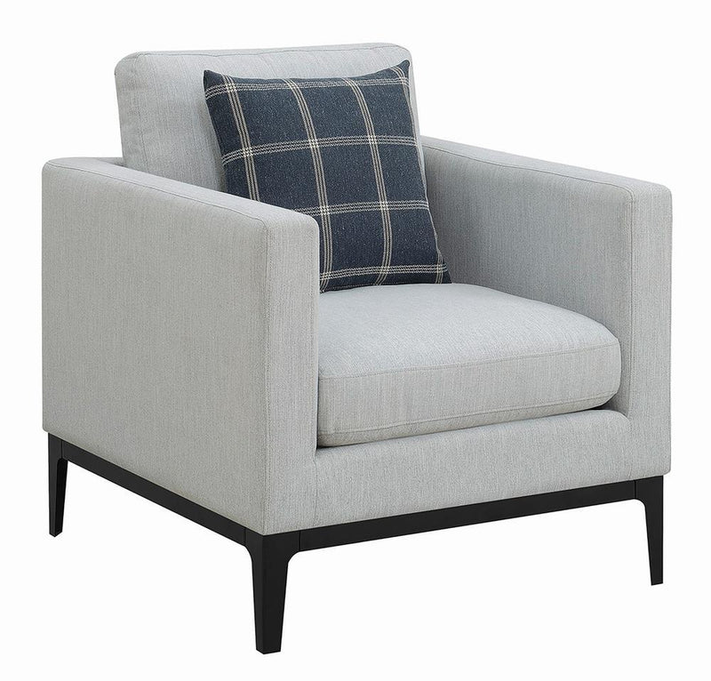 Apperson Cushioned Back Arm Chair Light Grey - Furniture Center (NY)