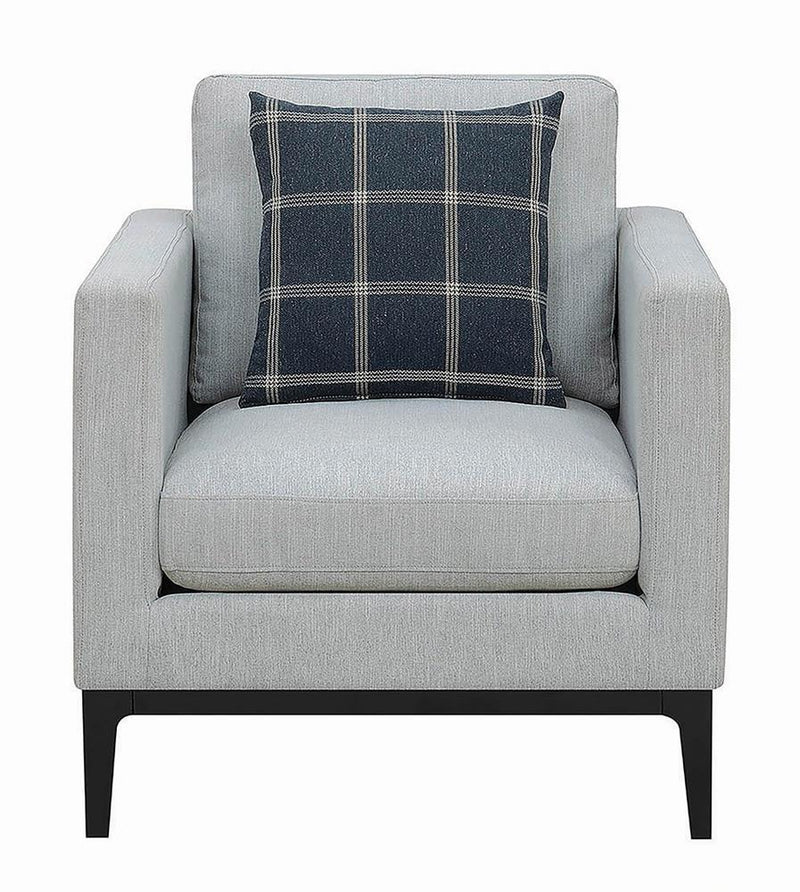 Apperson Cushioned Back Arm Chair Light Grey - Furniture Center (NY)