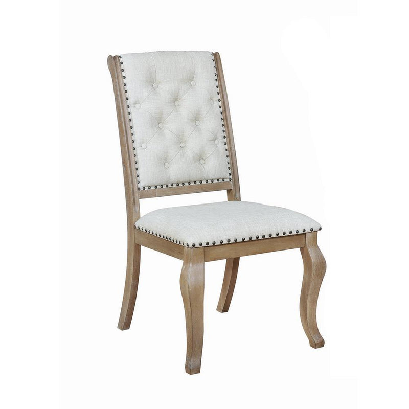 Brockway Tufted Side Chairs Cream and Barley Brown (Set of 2) - Furniture Center (NY)